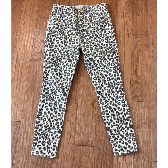 FRAME Ali high rise cigarette leopard jeans 27 - Picture 3 of 12